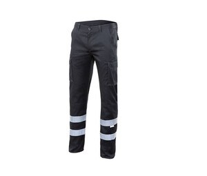 VELILLA V3014S - Pantalones de estiramiento multibolsillos con rayas reflectantes V3014S Negro