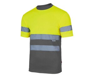 VELILLA V5506 - Camiseta técnica bicolor alta visibilidad Fluo Yellow / Grey