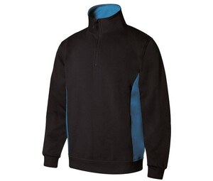 VELILLA V5704 - Sudadera cuello cremallera bicolor Black / Sky Blue