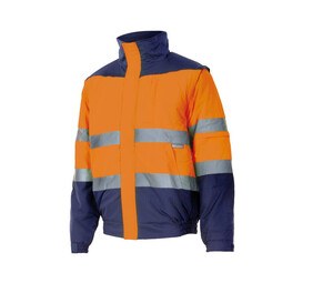 VELILLA VL161 - Chaqueta alcochada de dos tonos de alta visibilidad VL161 Fluo Orange / Navy