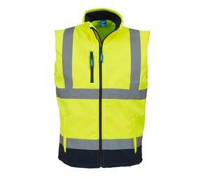 Yoko YK006 - Chaleco honeycomb de alta visibilidad (HVW120) Hi Vis Yellow/Navy