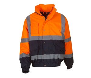 Yoko YK218 - Chaqueta bomber de alta visibilidad Hi Vis Orange/Navy