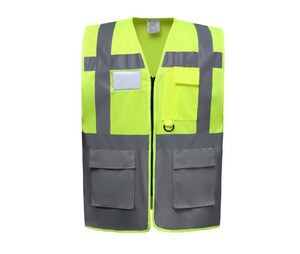 Yoko YK801 - Chaleco multifunción de alta seguridad Hi Vis Yellow / Grey