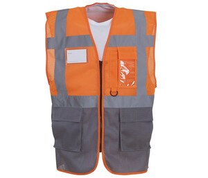 Yoko YK820 - Chaleco de malla de alta visibilidad Hi Vis Orange/Grey