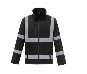 Yoko YKK09 - Chaqueta Softshell de alta Visibilidad Negro