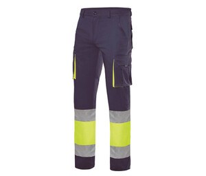 VELILLA V13002 - Pantalones RG373R Navy/Fluo Yellow