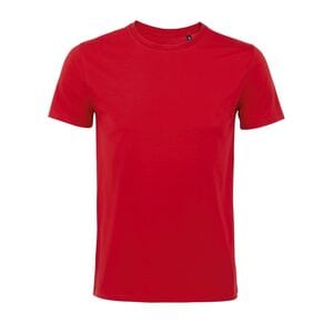SOL'S 02855 - Martin Men Camiseta De Hombre Ajustada De Cuello Redondo Rojo