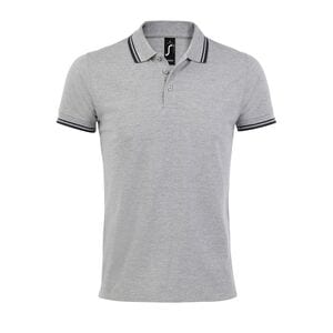 SOL'S 00577 - PASADENA MEN Polo Hombre Gris / azul marino