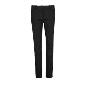 NEOBLU 03179 - Gustave Women Pantalones Chinos Mujer Con Cintura Elástica Negro profundo