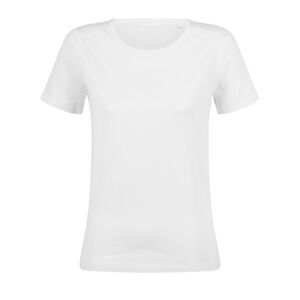 NEOBLU 03185 - Lucas Women Camiseta Mujer Manga Corta De Punto Liso Mercerizado Blanc optique