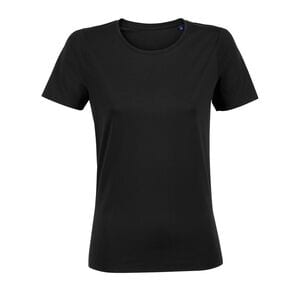 NEOBLU 03185 - Lucas Women Camiseta Mujer Manga Corta De Punto Liso Mercerizado Negro profundo