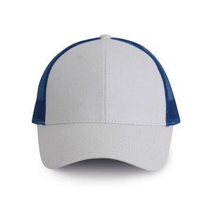 K-up KP158 - Gorra Trucker - 6 paneles Blanco / Azul royal