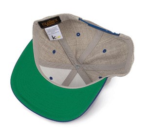 K-up KP910 - Gorra visera plana - 6 paneles Heather Grey/Royal Blue