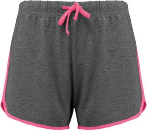 Proact PA1021 - Shorts de deporte mujer Grey Heather / Fluo Pink