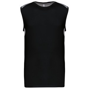 Proact PA475 - Camiseta deportiva sin mangas bicolor Black / Fine Grey