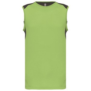 Proact PA475 - Camiseta deportiva sin mangas bicolor Lime / Dark Grey