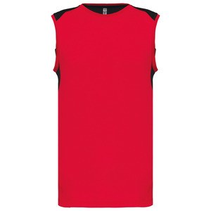 Proact PA475 - Camiseta deportiva sin mangas bicolor Rojo / Negro