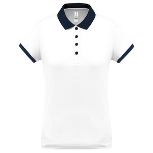 Proact PA490 - Polo piqué performance mujer White / Sporty Navy