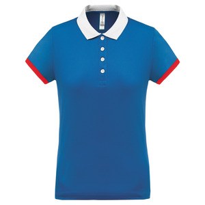 Proact PA490 - Polo piqué performance mujer Sporty Royal Blue / White / Red