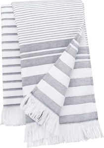 Kariban K132 - Fouta a rayas con flecos Striped White / Smoke