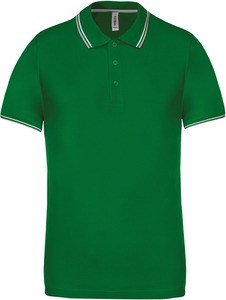 Kariban K250 - POLO PIQUÉ DE MANGA CORTA PARA HOMBRE Kelly Green / Light Grey / White