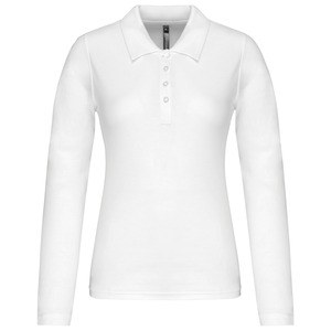 Kariban K257 - Polo piqué de manga larga de mujer White