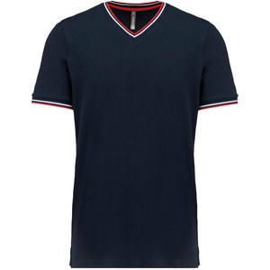 Kariban K374 - Camiseta de punto piqué con cuello de pico de hombre Navy / Red / White