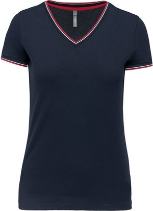 Kariban K394 - Camiseta de punto piqué con cuello de pico de mujer