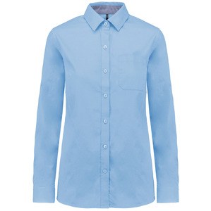 Kariban K585 - Camisa de algodón Nevada de manga larga para mujer Azul cielo