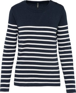 Kariban K990 - Jersey marinero mujer Striped Navy / Off White