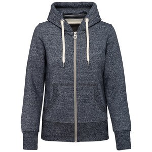 Kariban KV2307 - Sudadera vintage de mujer con cremallera y capucha Night Blue Heather