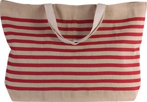 Kimood KI0228 - Bolso tote juco grande Natural / Red