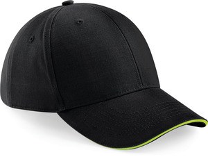 Beechfield B20 - Gorra de hombre Athleisure - 6 paneles Black/ Lime Green