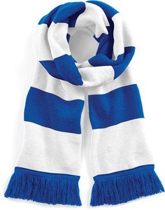 Beechfield B479 - Bufanda de hombre a rayas Stadium Bright Royal / White