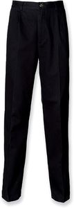 Henbury H640 - Pantalón chino hombre 65/35 Negro