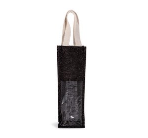 Kimood KI0267 - Bolsa de yute para botellas Black / Silver