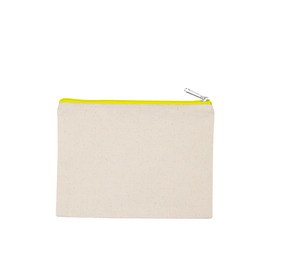 Kimood KI0721 - Bolsito de lona de algodón - modelo mediano Natural / Fluorescent Yellow