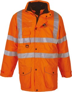 Yoko YHVP711 - Parka de seguridad alta visibilidad 7 en 1 Hi Vis Orange