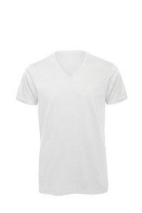 B&C CGTM044 - Camiseta de hombre Organic Inspire con cuello de pico White