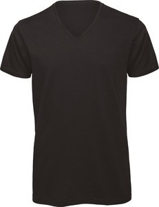 B&C CGTM044 - Camiseta de hombre Organic Inspire con cuello de pico Negro