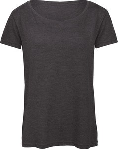 B&C CGTW056 - Camiseta Triblend Cuello Redondo Mujer Heather Dark Grey