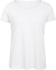 B&C CGTW056 - Camiseta Triblend Cuello Redondo Mujer White