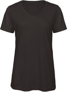 B&C CGTW058 - Camiseta Triblend Cuello V Mujer Negro