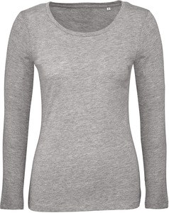 B&C CGTW071 - Camiseta de manga larga orgánica Inspire para mujer Sport Grey