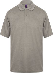 Henbury H475 - Camiseta Polo Coolplus® en Algodón Piqué Gris mezcla