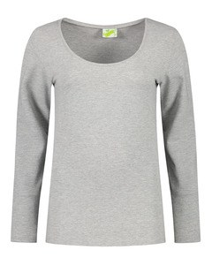 Lemon & Soda LEM1267 - Camiseta de la trampa Cot/elast LS para ella Grey Heather