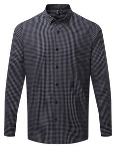 Premier PR252 - Camisa vichy cuadros grandes Steel/ Black