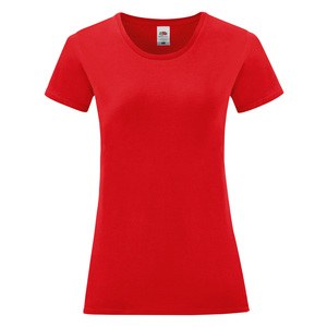 Fruit of the Loom SC61432 - Camiseta Iconic-T para mujer Rojo