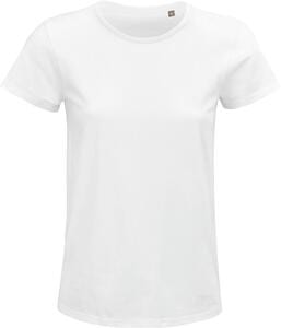 SOL'S 03581 - Crusader Women Camiseta Mujer Ajustada De Punto Liso Y Cuello Redondo White