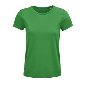 SOL'S 03581 - Crusader Women Camiseta Mujer Ajustada De Punto Liso Y Cuello Redondo Verde pradera